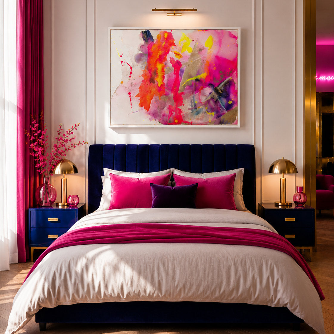 Beautiful Chaos Origin | Pink Wall Art | Abstract Art Print on