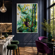 Channelling Chaos – Green Edition | Framed Canvas Wall Art Print
