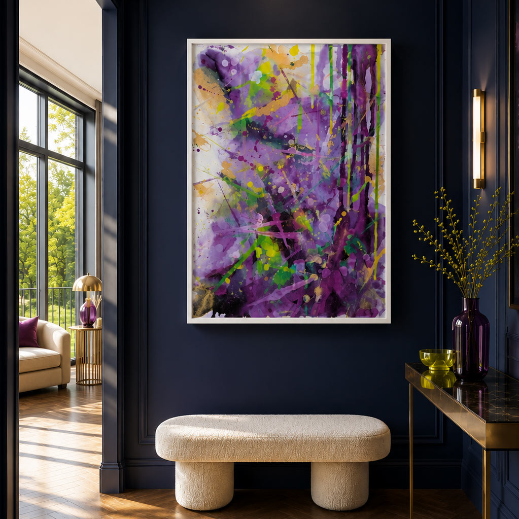 Channelling Chaos - Purple Edition | Framed Canvas Print